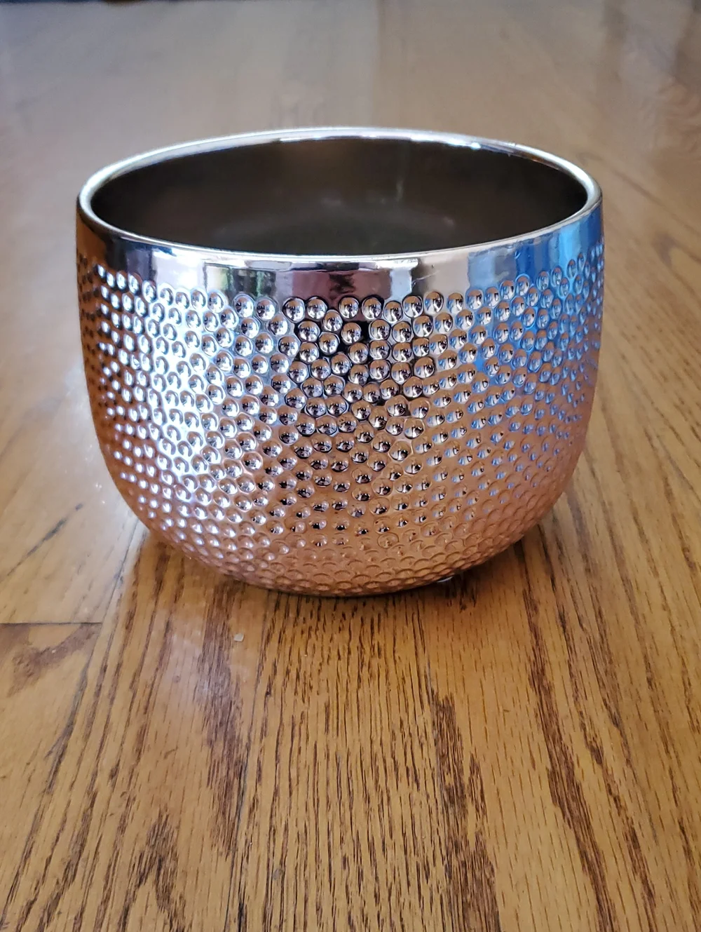 Decorative Textured Metallic Bowl - Rose Gold Finish